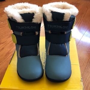 NWT Tsukihoshi Teddy Sea Lime Snow Boot Sz 9.5 Toddler Boys